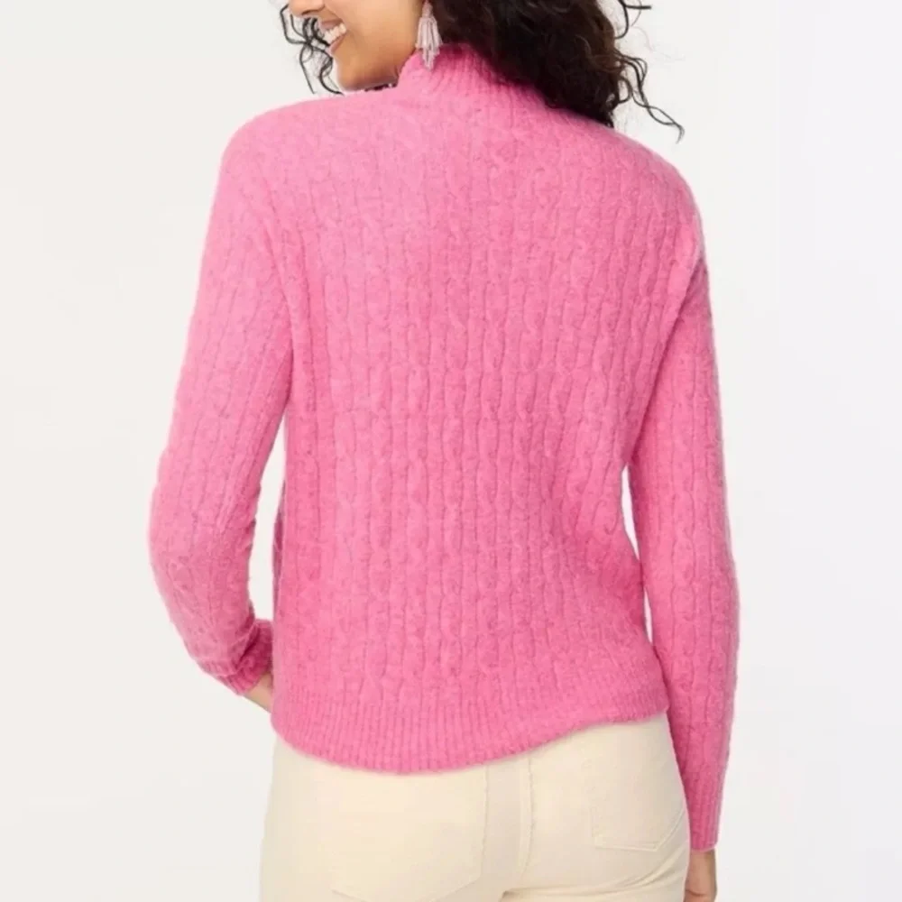 J. Crew Cable Knit Mock Neck Sweater